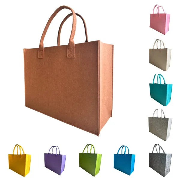 Large Felt Grocery Tote Bag Lightweight Reusable - Image 2
