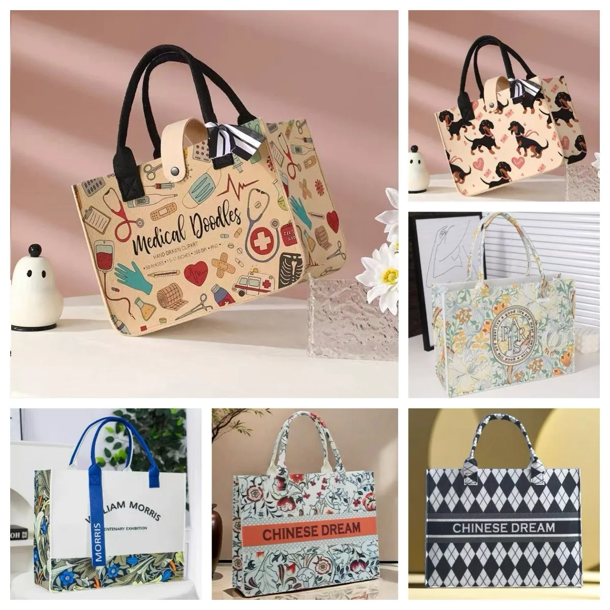 Custom Felt Tote With Your Own Logo/Design - Image 4