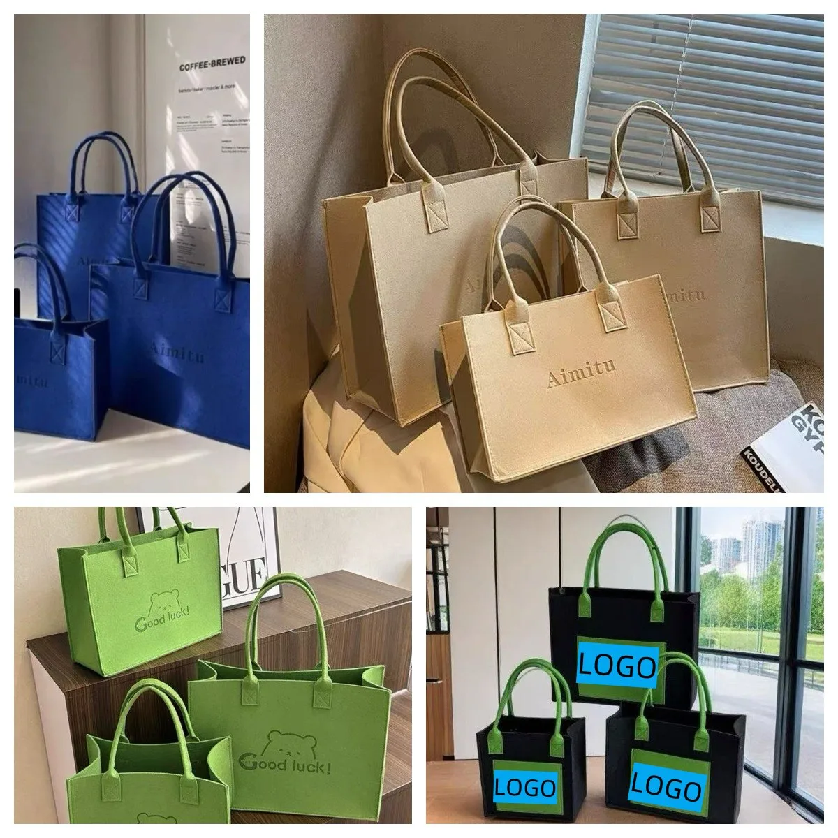 Custom Felt Tote With Your Own Logo/Design