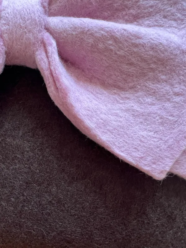 Pink Ribbon Handmade Wool Felt Crossbody Bag - Image 5
