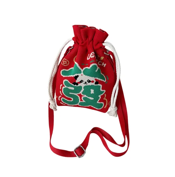 Get Rich Small Drawstring Bucket Bag For Girls