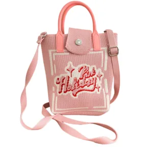 Pink small crossbody bag for girls