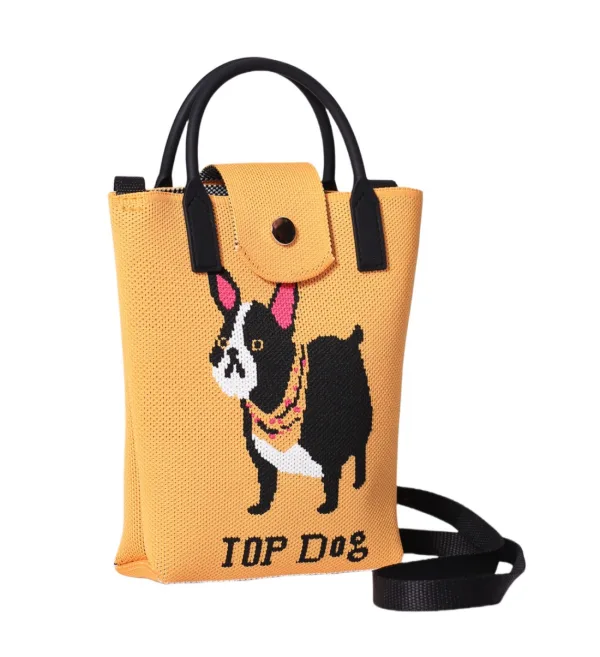 bulldog yellow small crossbody bag for girls