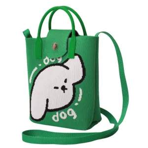 Doggy Green Crossbody Bag for girls