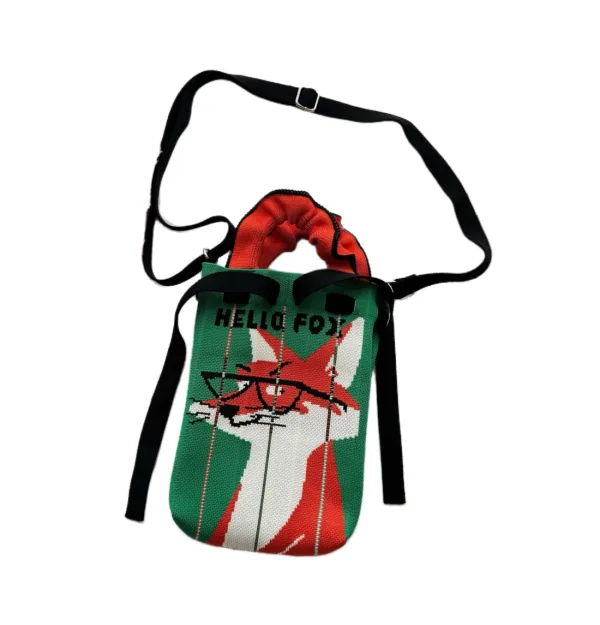 Fox Green Mini Drawstring Phone Bag For Kids - Image 3