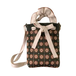 Vintage Checks/Dots Mini Drawstring Phone Bag For Women