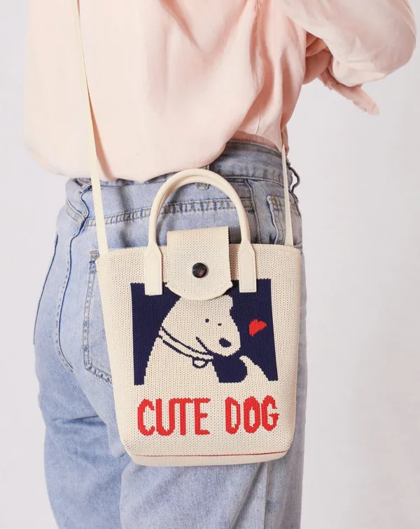 Cute Dog Cream Small Crossbody Bag For Girls - Image 2
