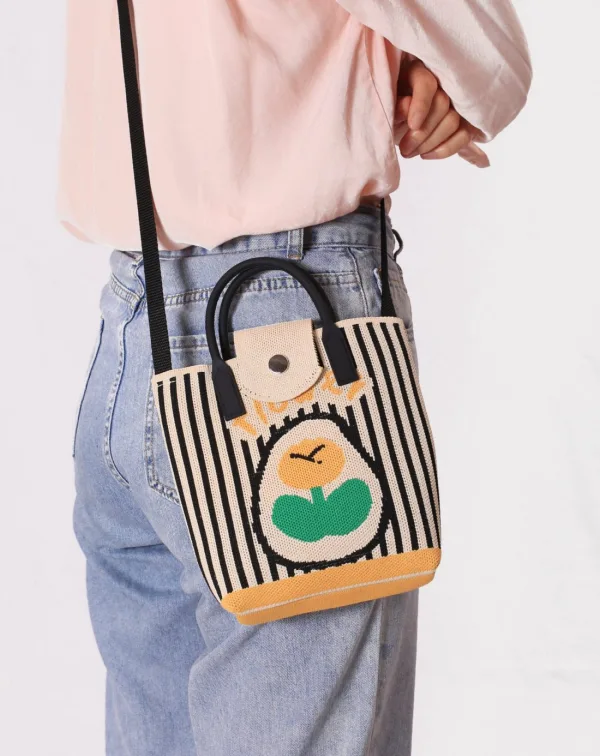 Flora With Black Stripe Small Crossbody Bag For Girls - Image 2