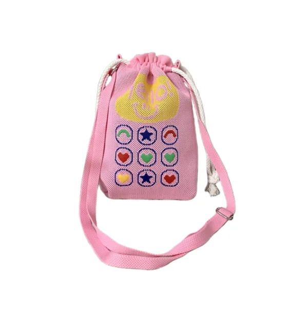 Hello Small Drawstring Bucket Bag For Girls