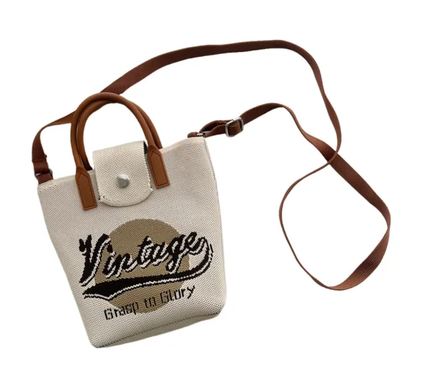 Vintage Khaki Small Crossbody Bag For Girls - Image 2