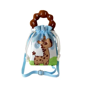 giraffe drawstring bucket bag for kids and girls