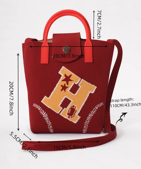 "H" Marron Small Crossbody Bag For Girls - Image 4