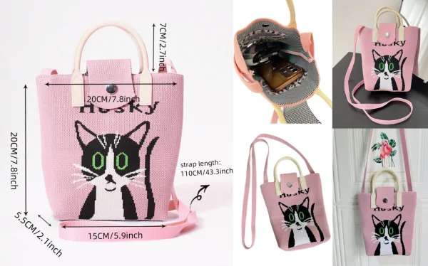 Husky Pink Small Crossbody Bag For Girls - Image 3