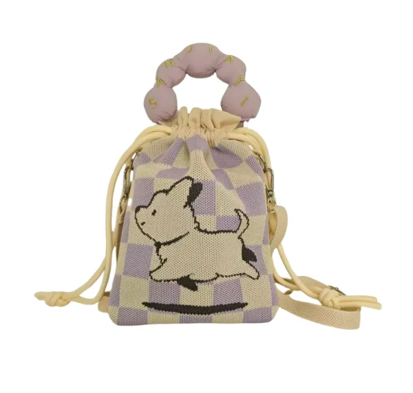 Doggy Cartoon 3 Colors Drawstring Bucket Bag For Girls - Image 3