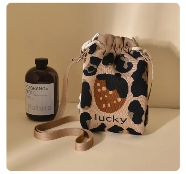 Strawberry&Floral Drawstring Bucket Bag For Girls - Image 5