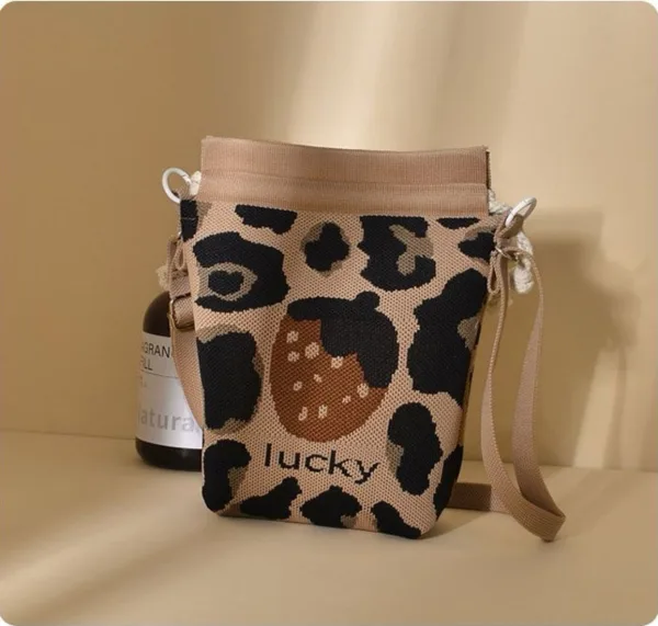 Strawberry&Floral Drawstring Bucket Bag For Girls - Image 3