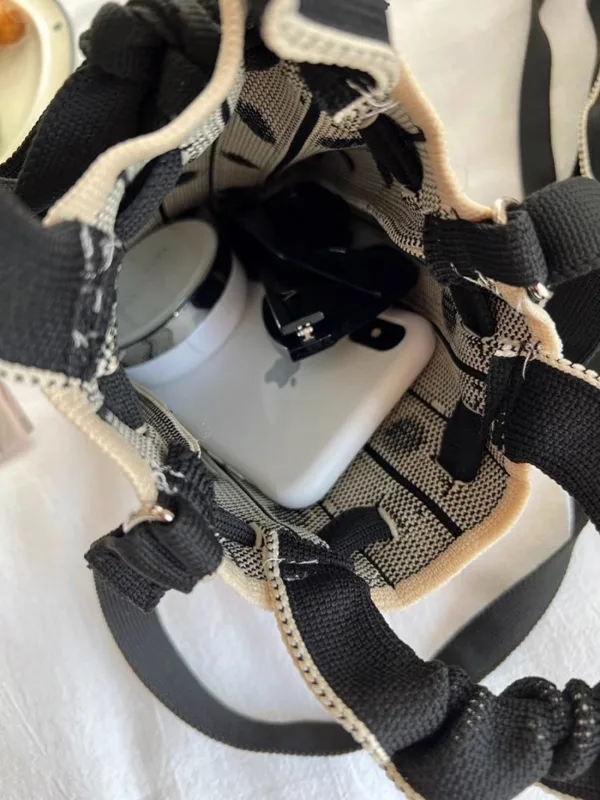 Dot/Stripe/Checks Mini Drawstring Phone Bag - Image 5