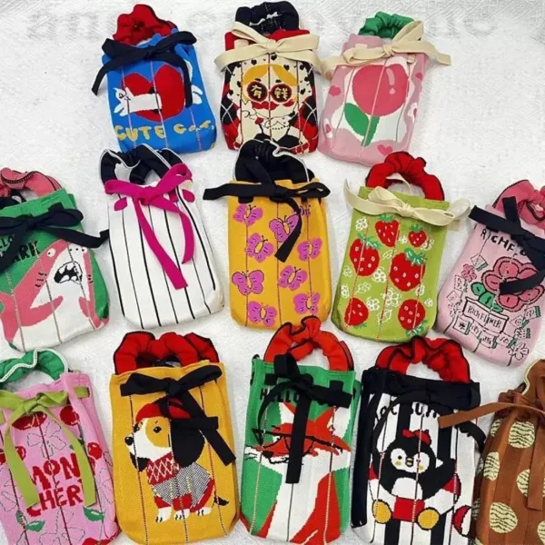 Puppy/Penguin Mini Drawstring Phone Bag For Kids - Image 3