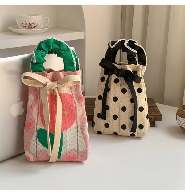 Tulip/Strawberry Mini Drawstring Phone Bag For Girls - Image 5