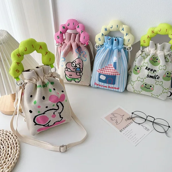 Pink Patrick Small Drawstring Bucket Bag For Kids - Image 6