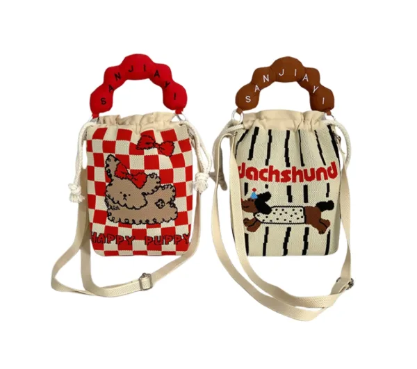 Animals Cartoon Small Drawstring Bucket Bag For Girls - Image 5