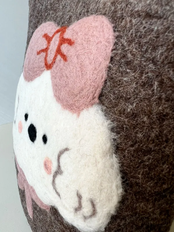 Puppy Handmade Wool Felt Crossbody Cellphone Bag - Image 3