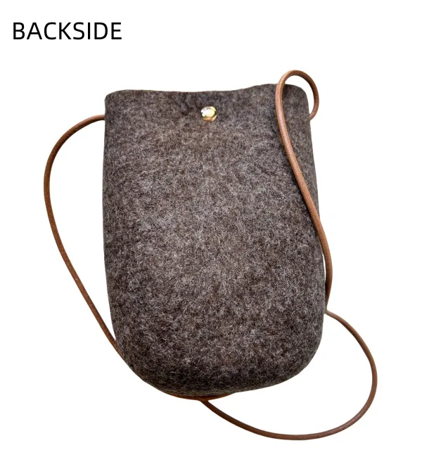 Puppy Handmade Wool Felt Crossbody Cellphone Bag - Image 6