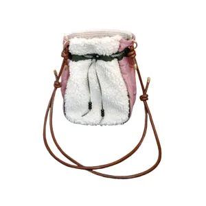 Sherpa Small Drawstring Pouch For Fall And WInter