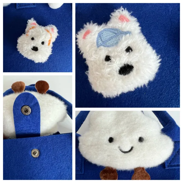Westie Dog Cartoon Portable Grocery Felt Tote For Boys Gift Bag For Kids Age 4-12 - Image 4