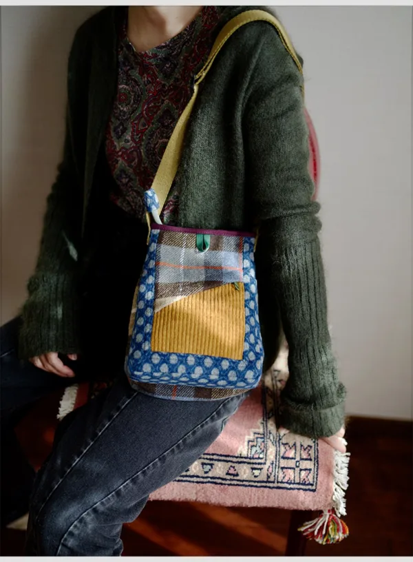 Retro Color-Block Phone Bag For Women - Image 6