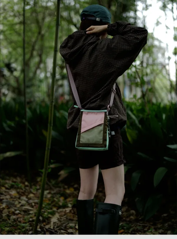 Retro Color-Block Floral Small Crossbody Bag - Image 5