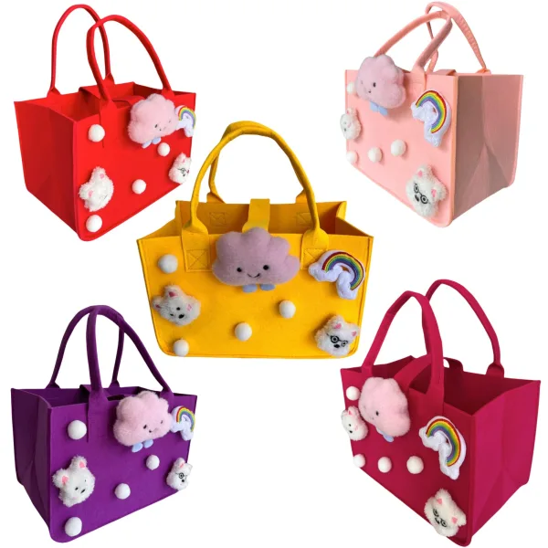 Westie Puppy Cartoon Grocery Felt Tote For Girls Gift Bags For Kids Age 4-12 - Image 2