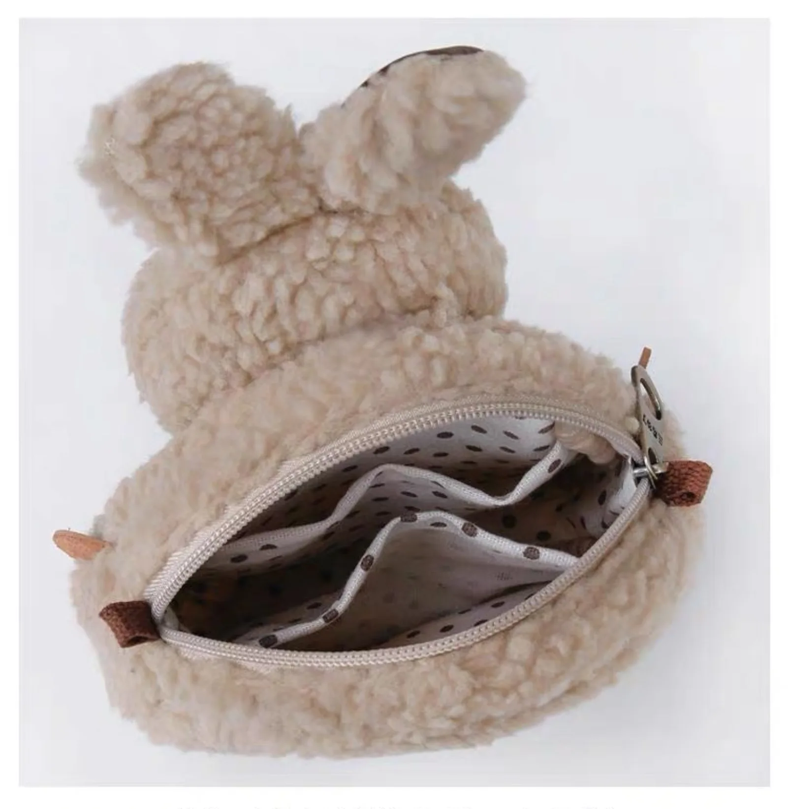Small Plush fleece Bunny Crossbody Bag Sherpa Shoulder Bag - Image 5