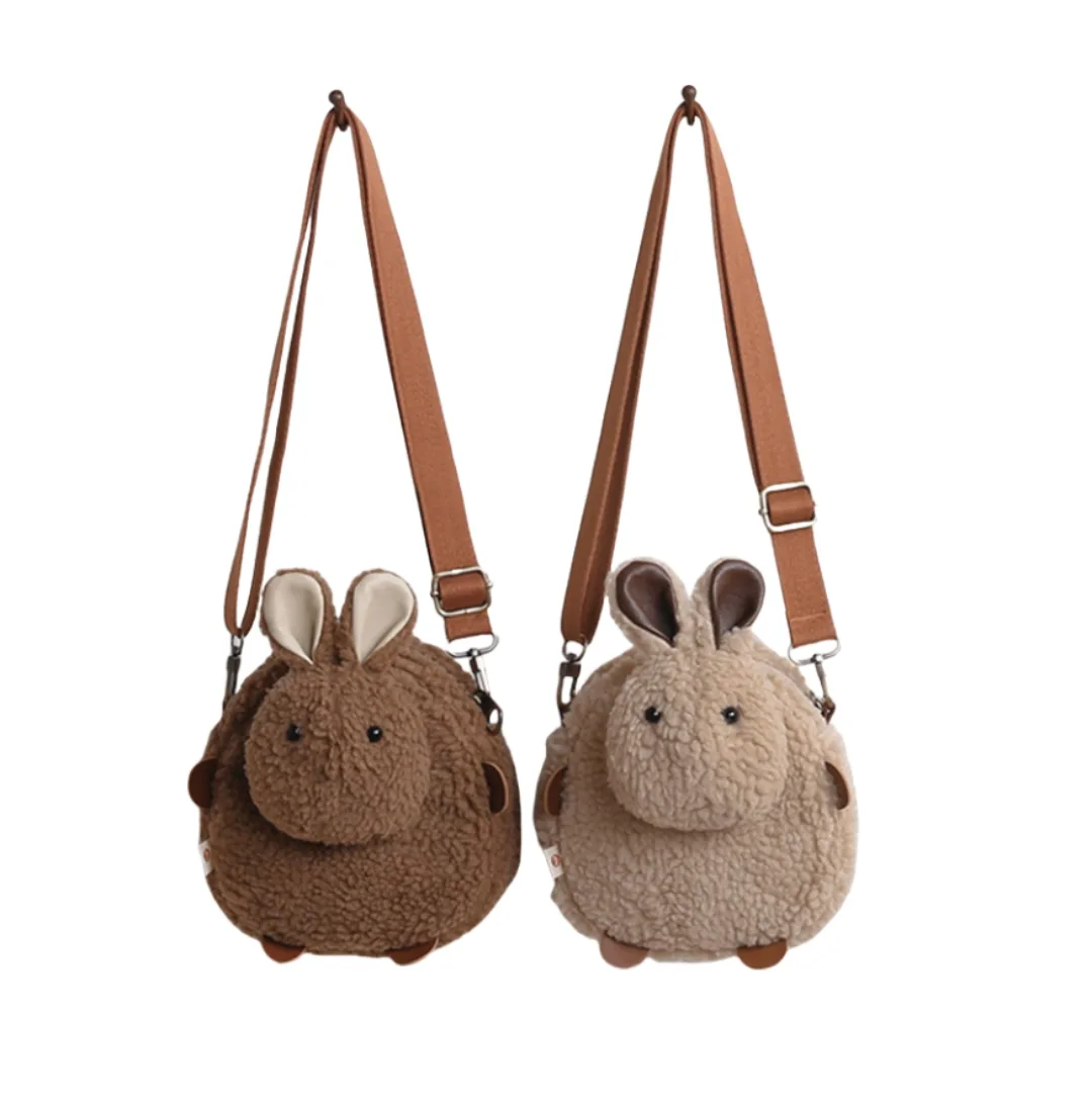 Small Plush fleece Bunny Crossbody Bag Sherpa Shoulder Bag - Image 7